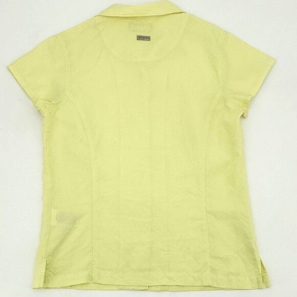 Columbia Sportswear XCO Shirt Women Small Yellow Gingham Plaid Collar Button Up - Picture 2 of 7